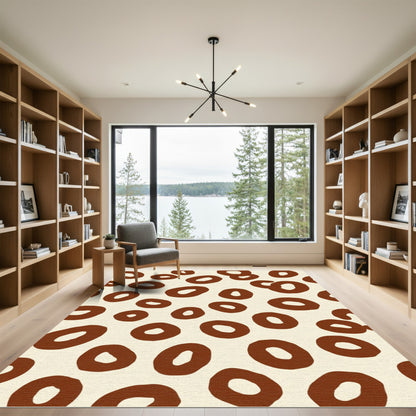 Brown Oval Spots On Cream Rug