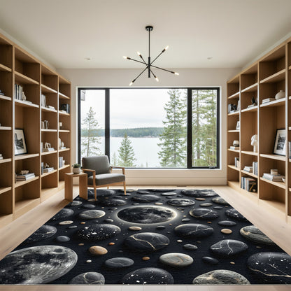 Dark Cosmic Pebble Celestial Collection Rug