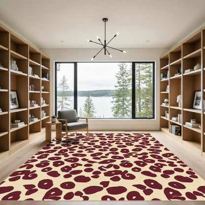 Rich Brown Circles Classic Animal Print Rug