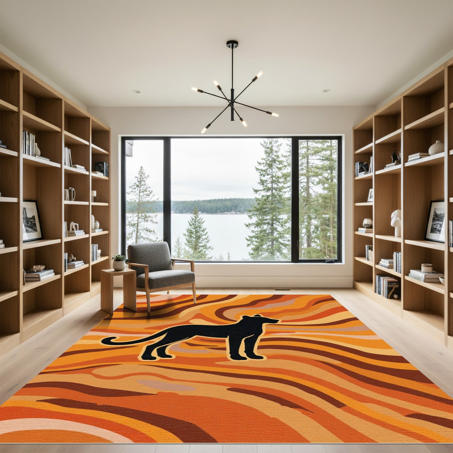 Black Panther Swirl Rug
