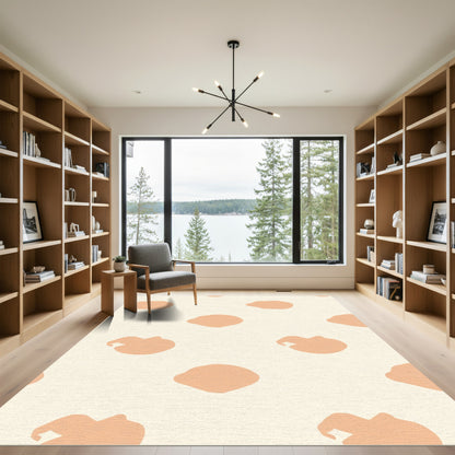 Minimalist Peach Blob Scatter Rug
