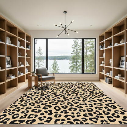 Classic Black Leopard Spots Rug