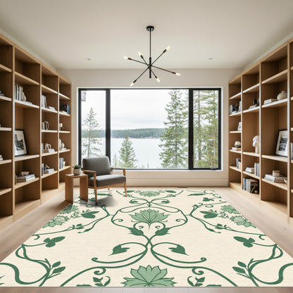 Emerald Green Floral Vine Rapport Rug