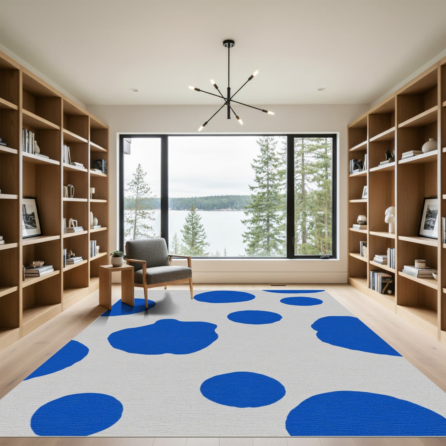 Bold Blue Polka Dot Scatter Rug