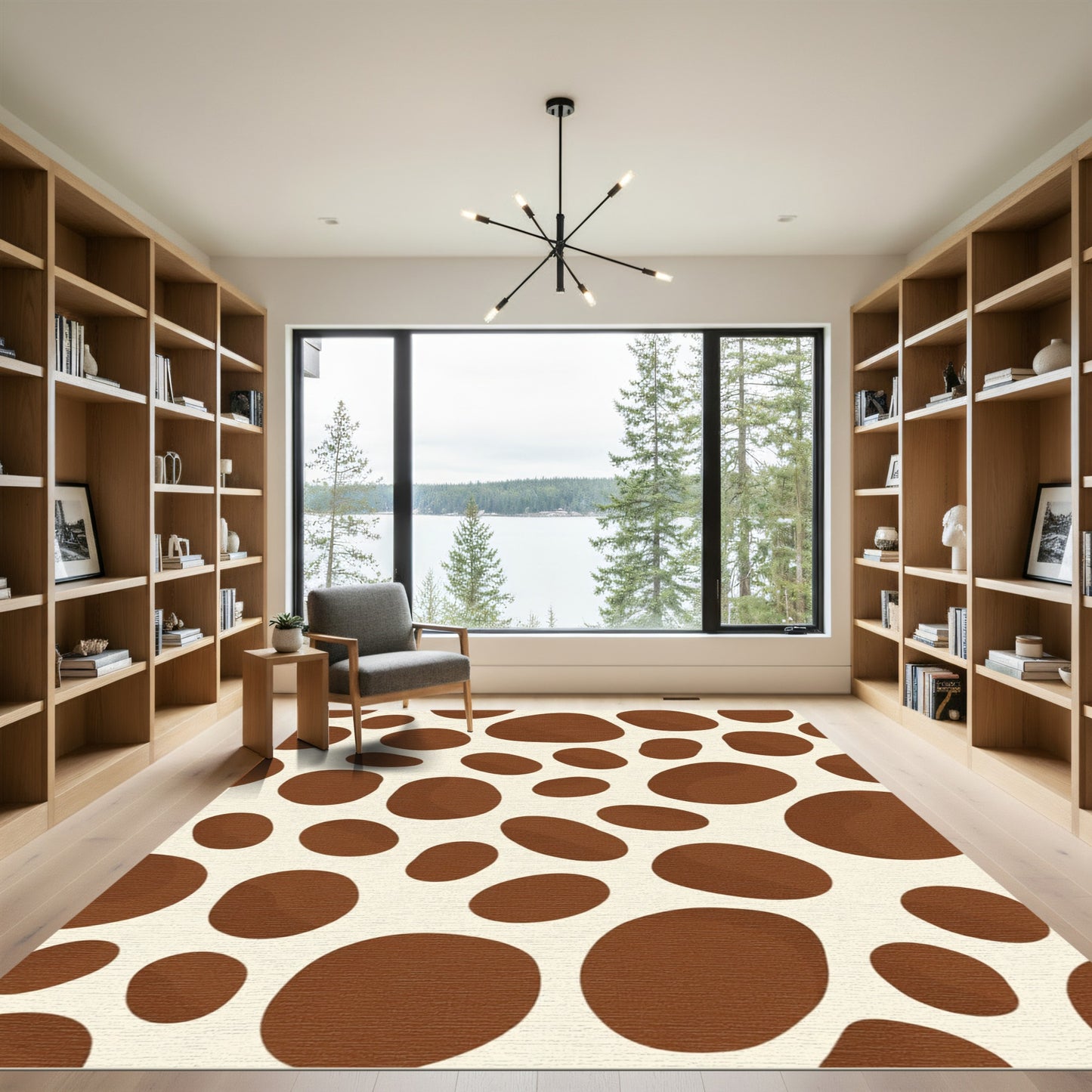 Brown Spots Cream Field Rug