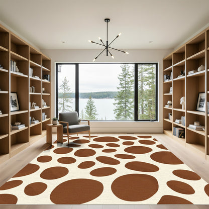 Brown Spots Cream Field Rug