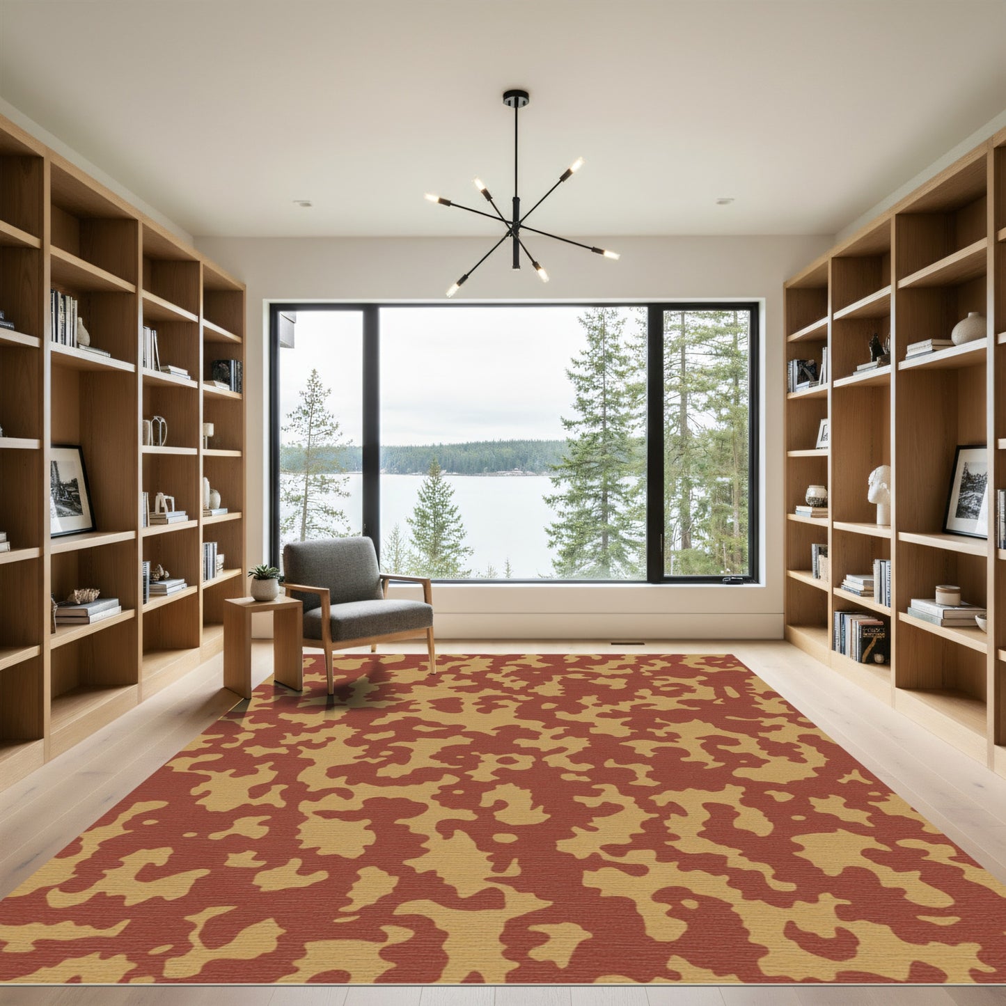 Terracotta Camouflage Organic Texture Rug