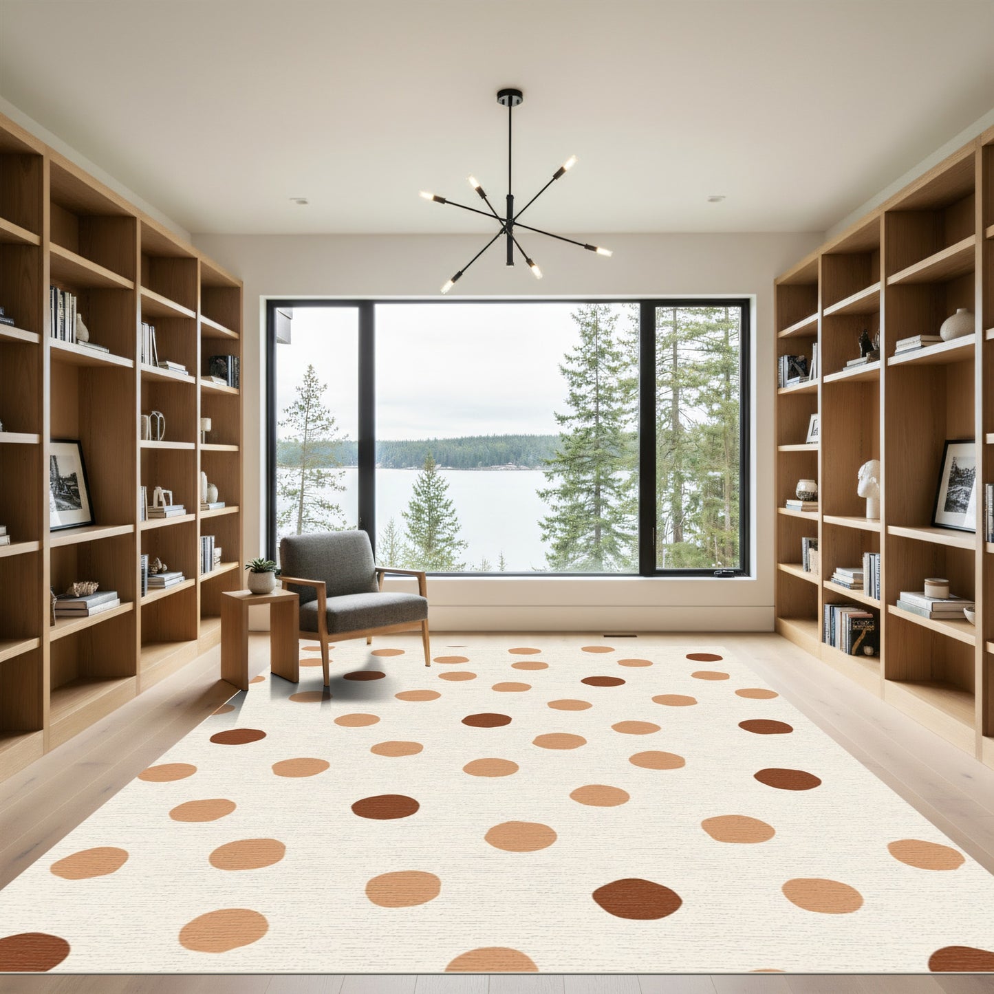 Earthy Tone Polka Dot Cluster Rug