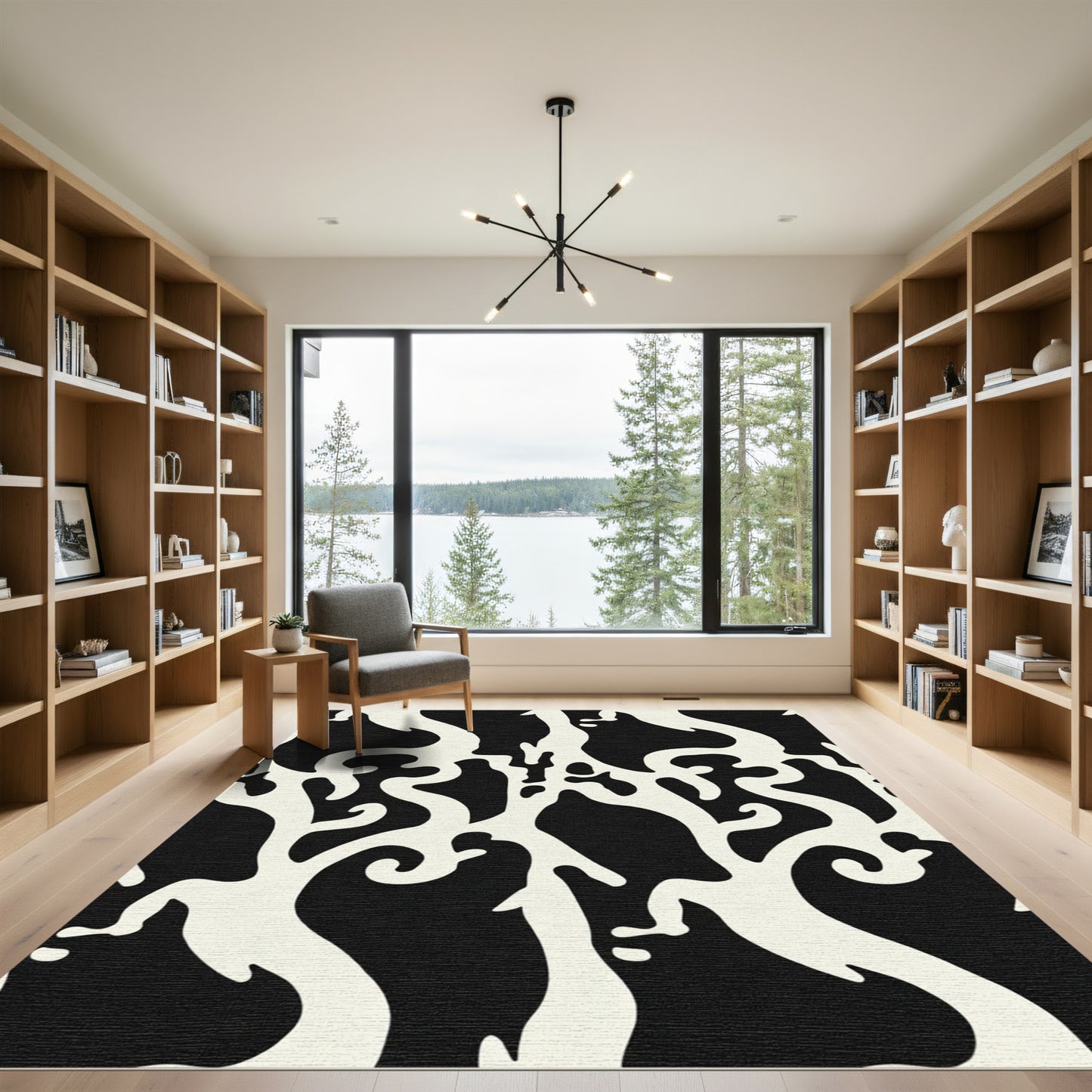 Black Bone Organic Ivory Flow Rug