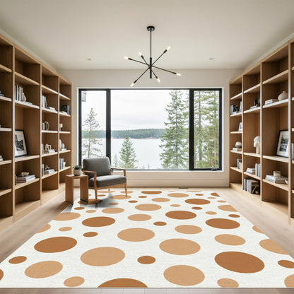 Warm Taupe Polka Dot Scatter Rug