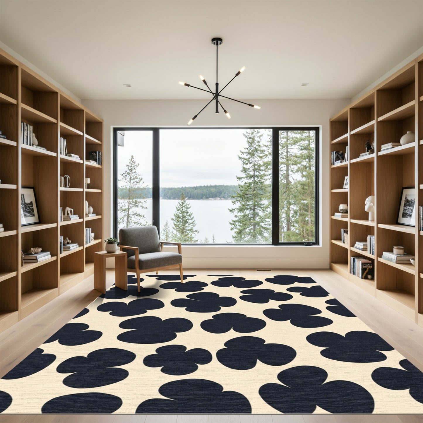 Dark Bloom Clover Scatter Rug