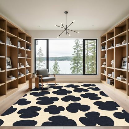 Dark Bloom Clover Scatter Rug