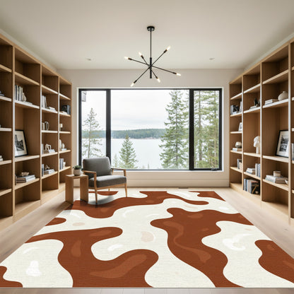 Chocolate Milk Swirl Organic Flow Rug