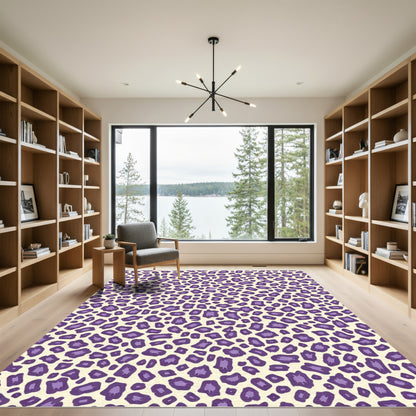 Purple Leopard Spots Texture Rug