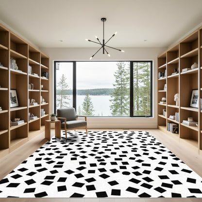 Minimalist Black Square Scatter Rug