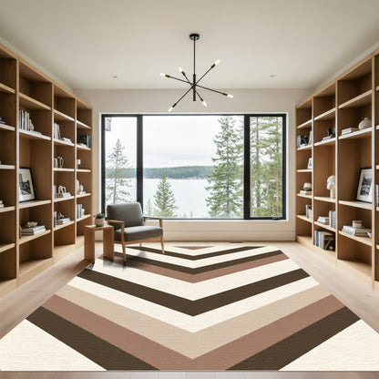 Earthy Tone Chevron Stripes Rug
