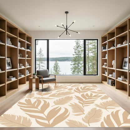Neutral Tan Feather Composition Rug