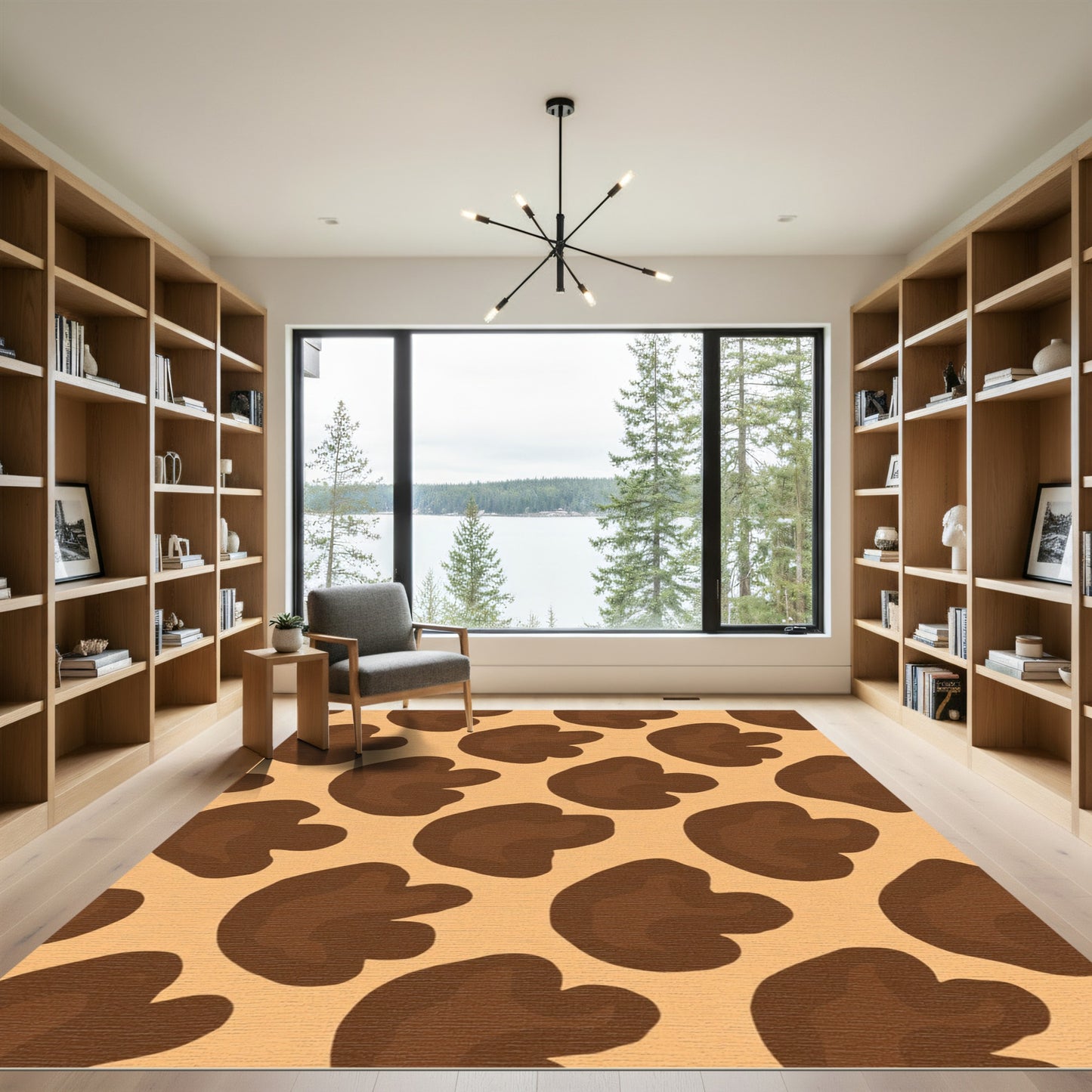 Brown Spots Animal Print Rug
