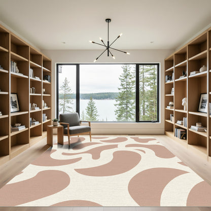 Blush Abstract Organic Swirl Rug