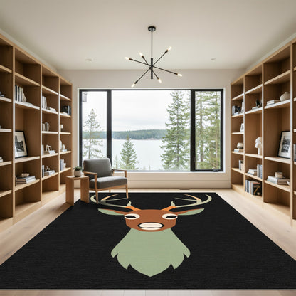 Brown Deer Forest Graphic Rug