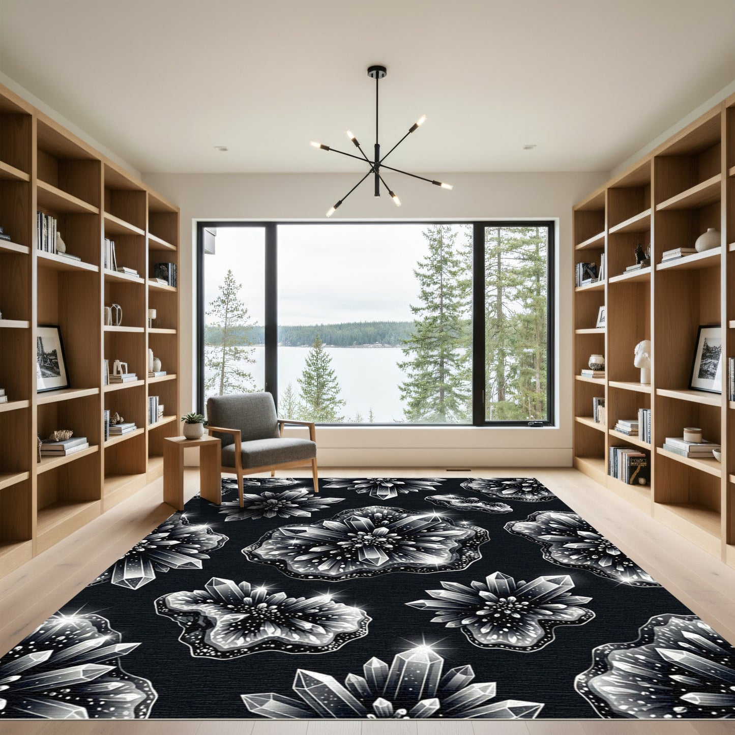 Monochromatic Crystal Cluster Formation Rug