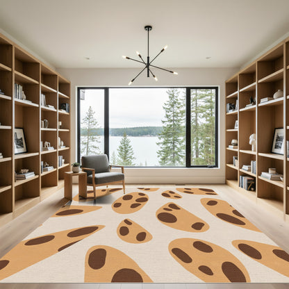 Neutral Amorphous Shapes Scattered Rug