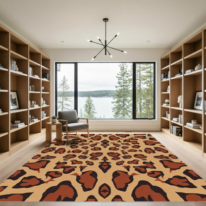 Brown Tan Leopard Spot Harmony Rug