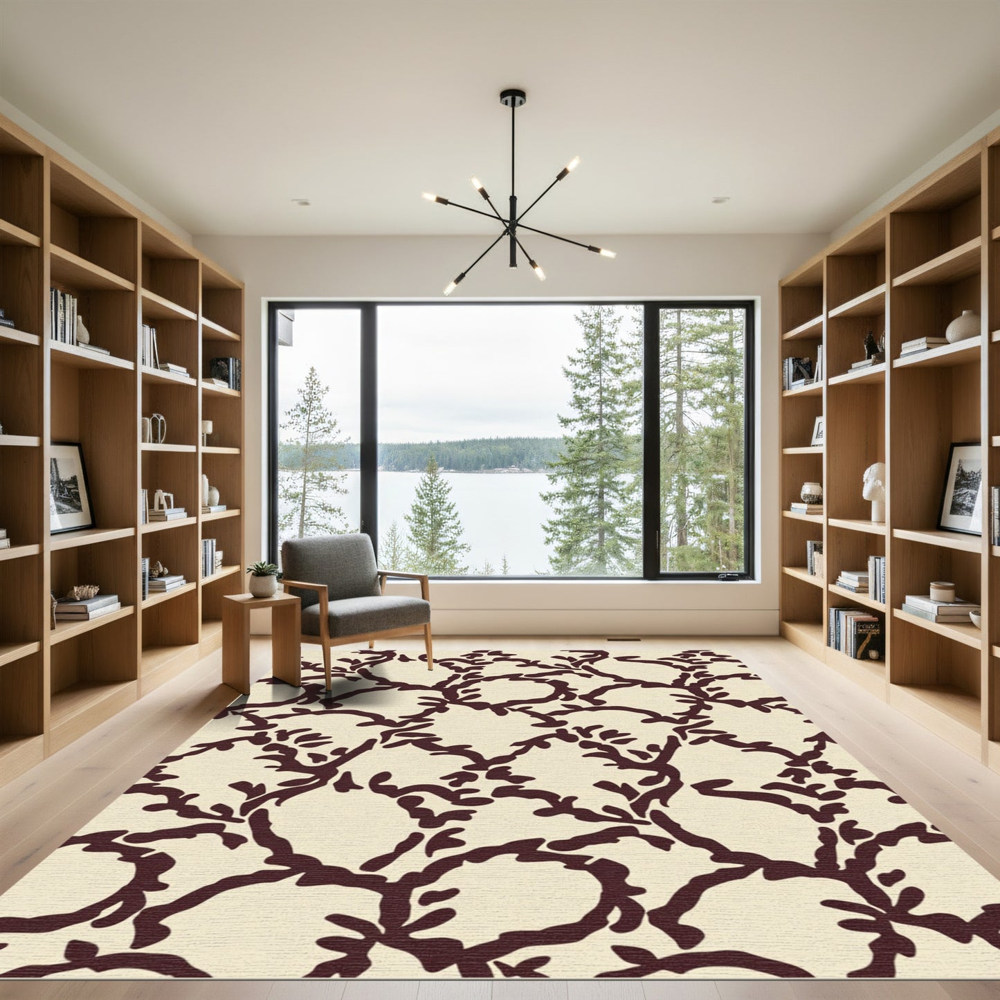 Earthy Vine Lattice Repeating Rug