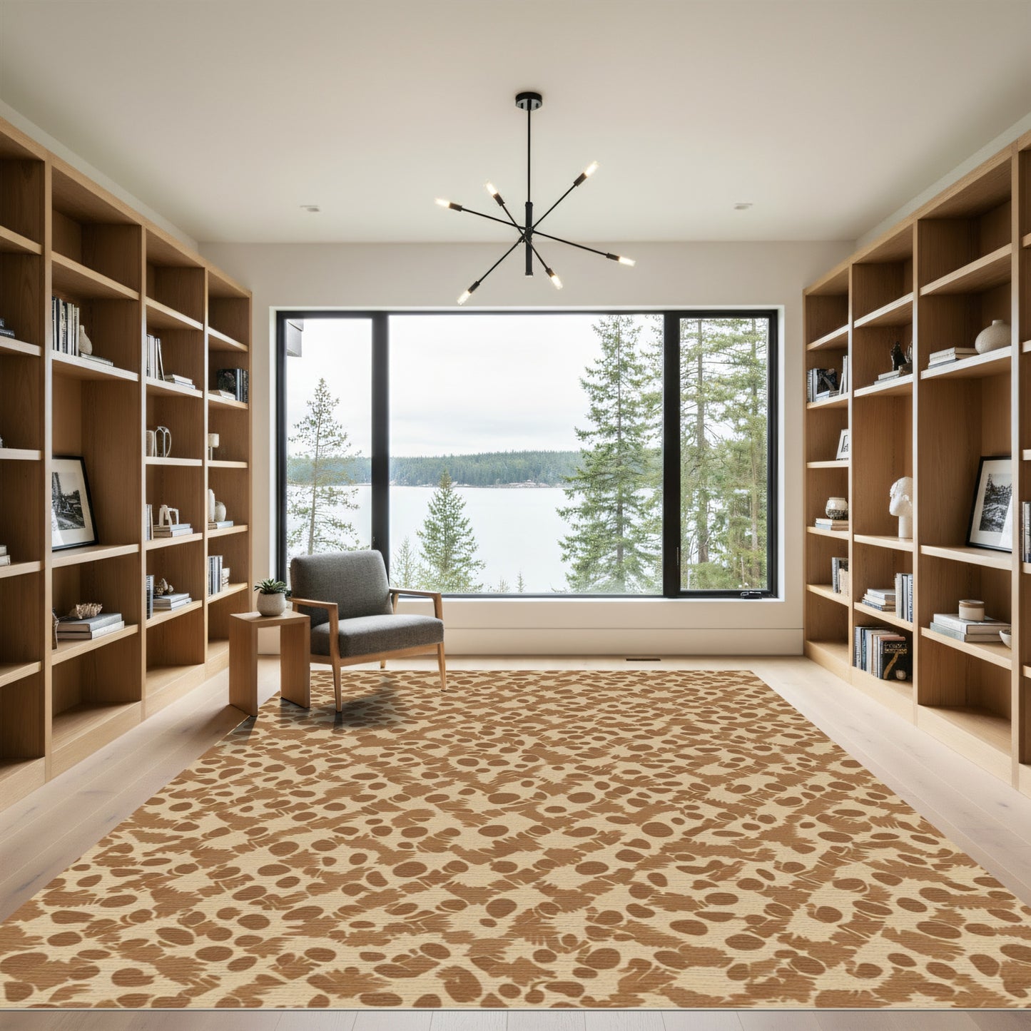 Brown Speckled Camouflage Abstract Rug