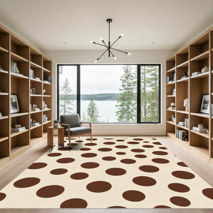 Rich Chocolate Dalmatian Dots Rug