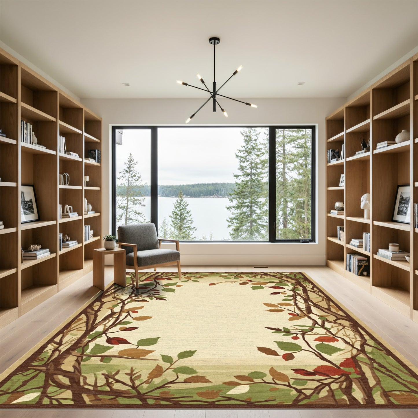 Autumn Woodland Arch Botanical Vines Rug