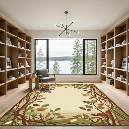 Autumn Woodland Arch Botanical Vines Rug