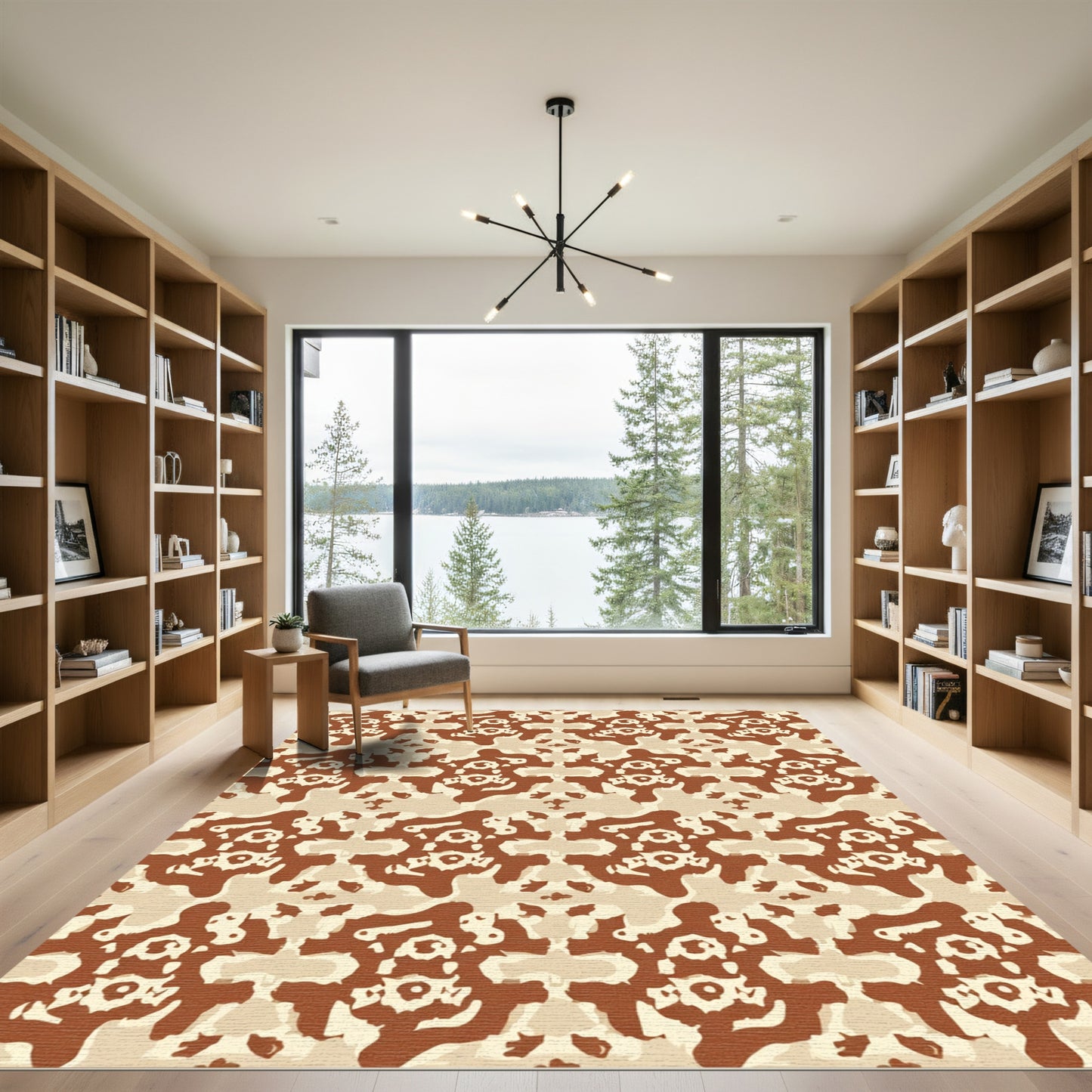 Brown and Tan Organic Symmetry Rug