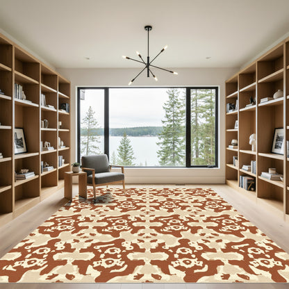 Brown and Tan Organic Symmetry Rug