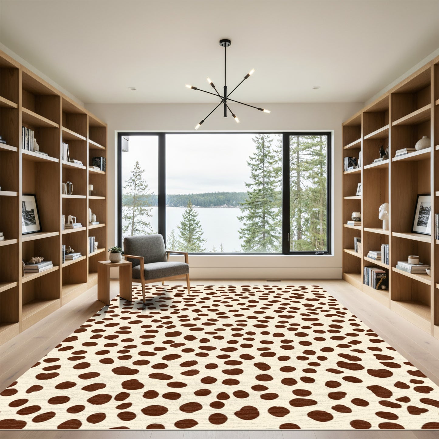 Brown Spots Cream Background Scatter Rug