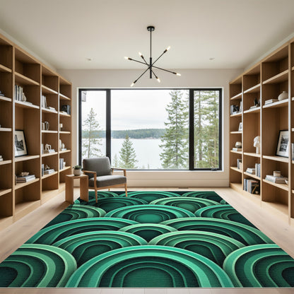 Rich Emerald Gradient Archway Rug