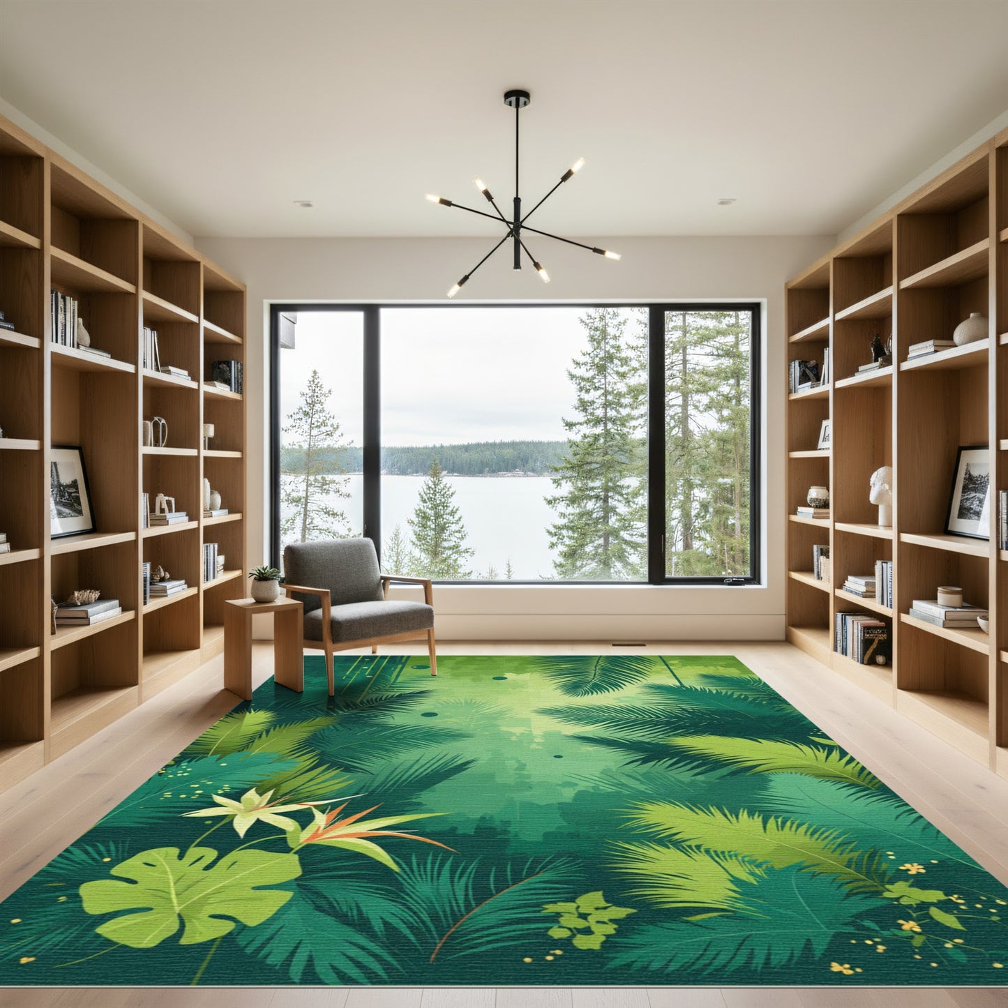 Verdant Emerald Jungle Canopy Rug