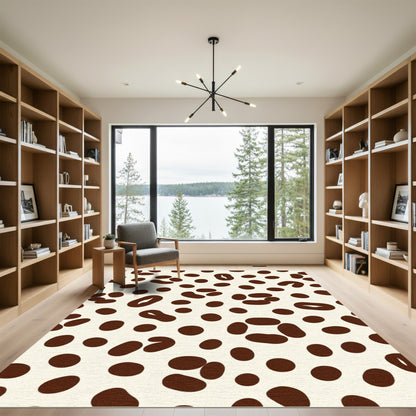 Cream And Brown Dalmatian Spots Rug
