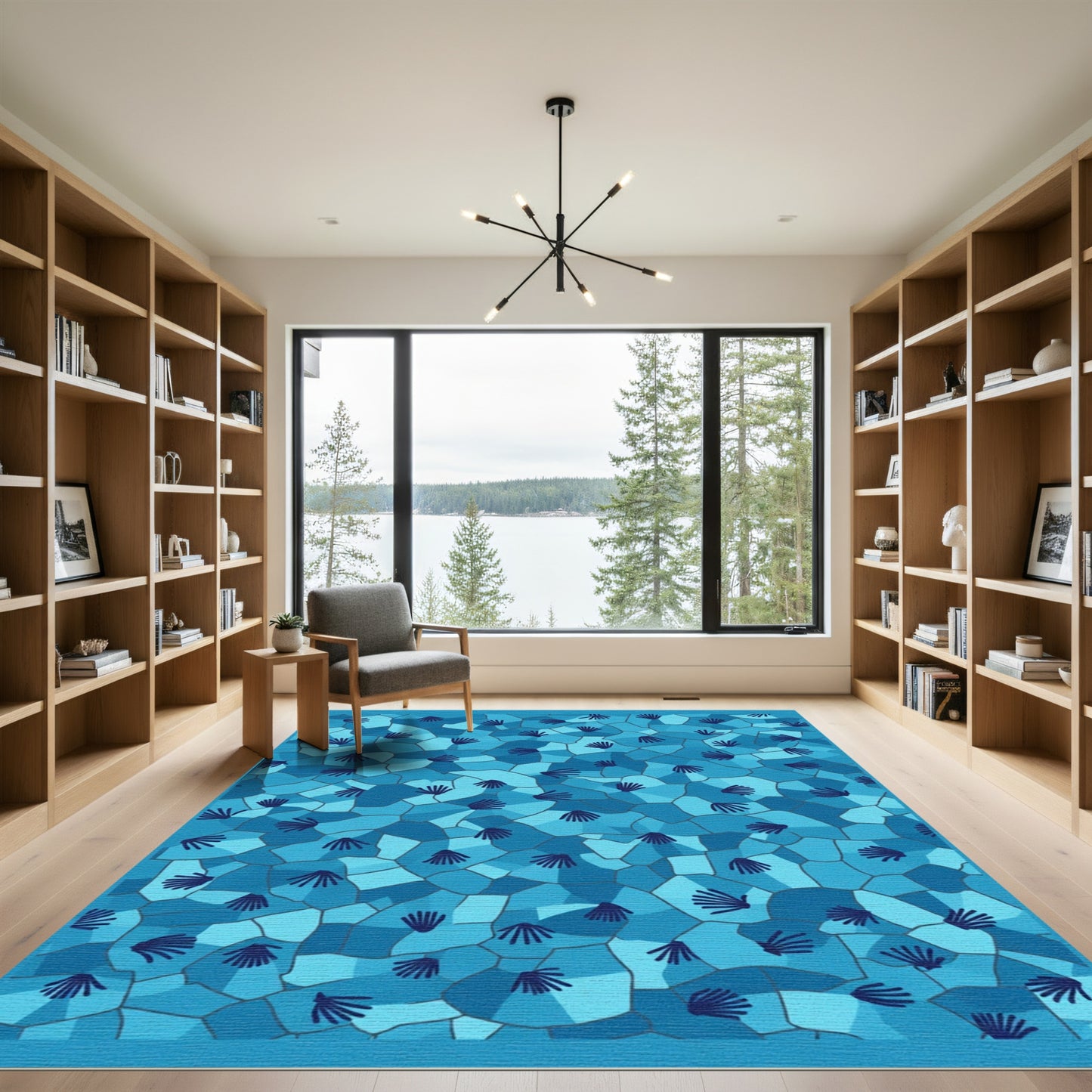 Azure Mosaic Sea Anemone Rug