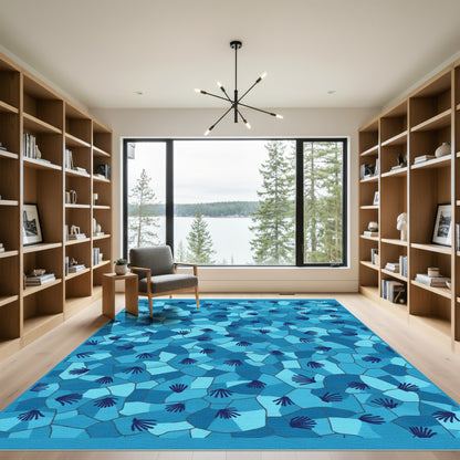 Azure Mosaic Sea Anemone Rug