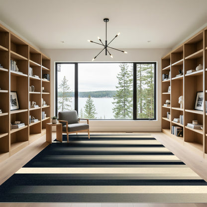 Duo Tone Horizontal Stripe Rug