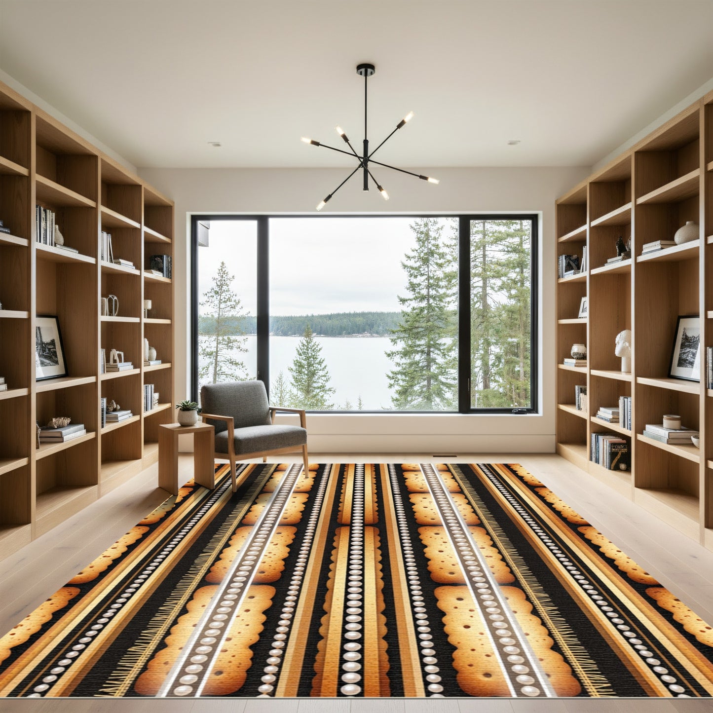 Golden Biscuit Vertical Stripes Rug