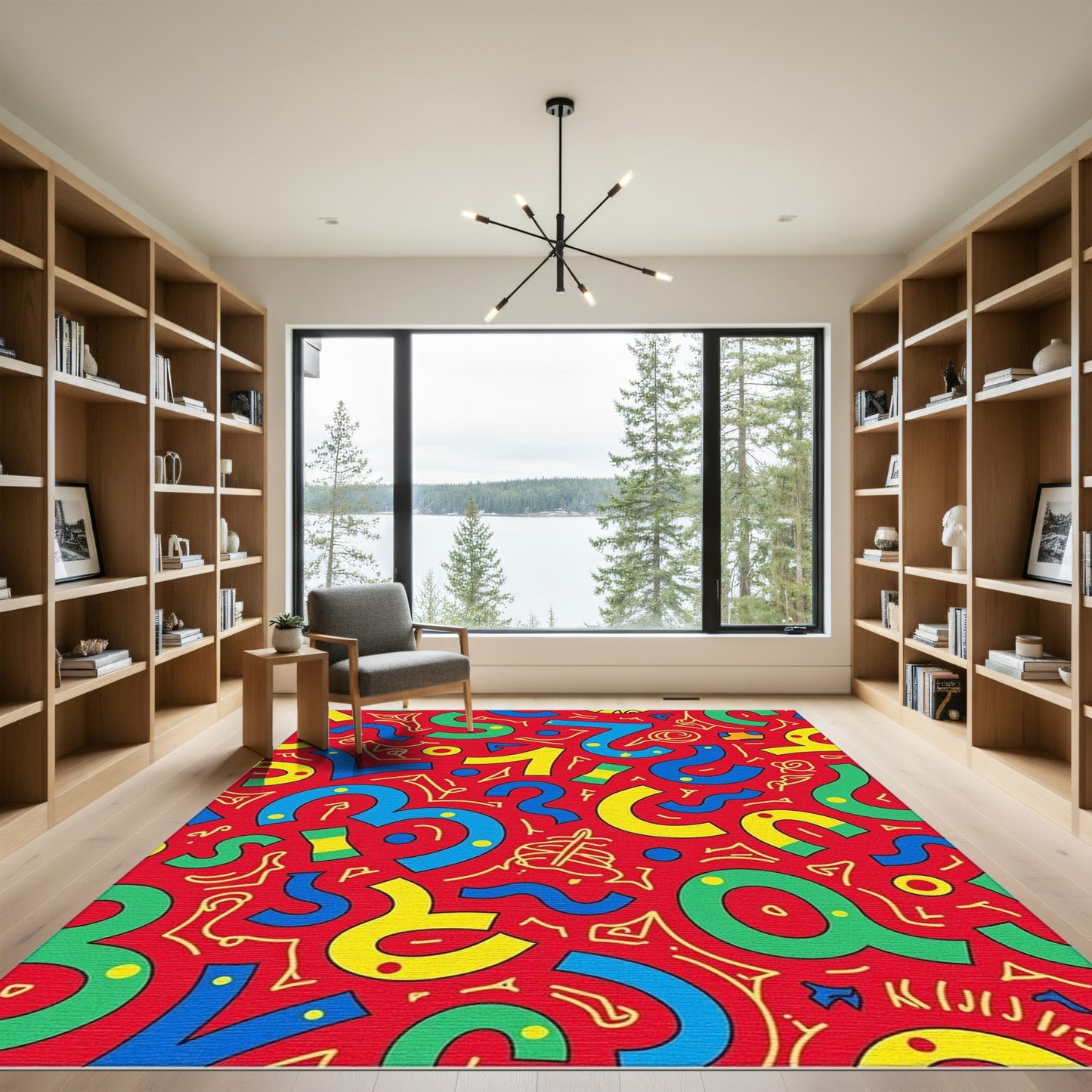 Retro Primary Color Alphabet Soup Rug