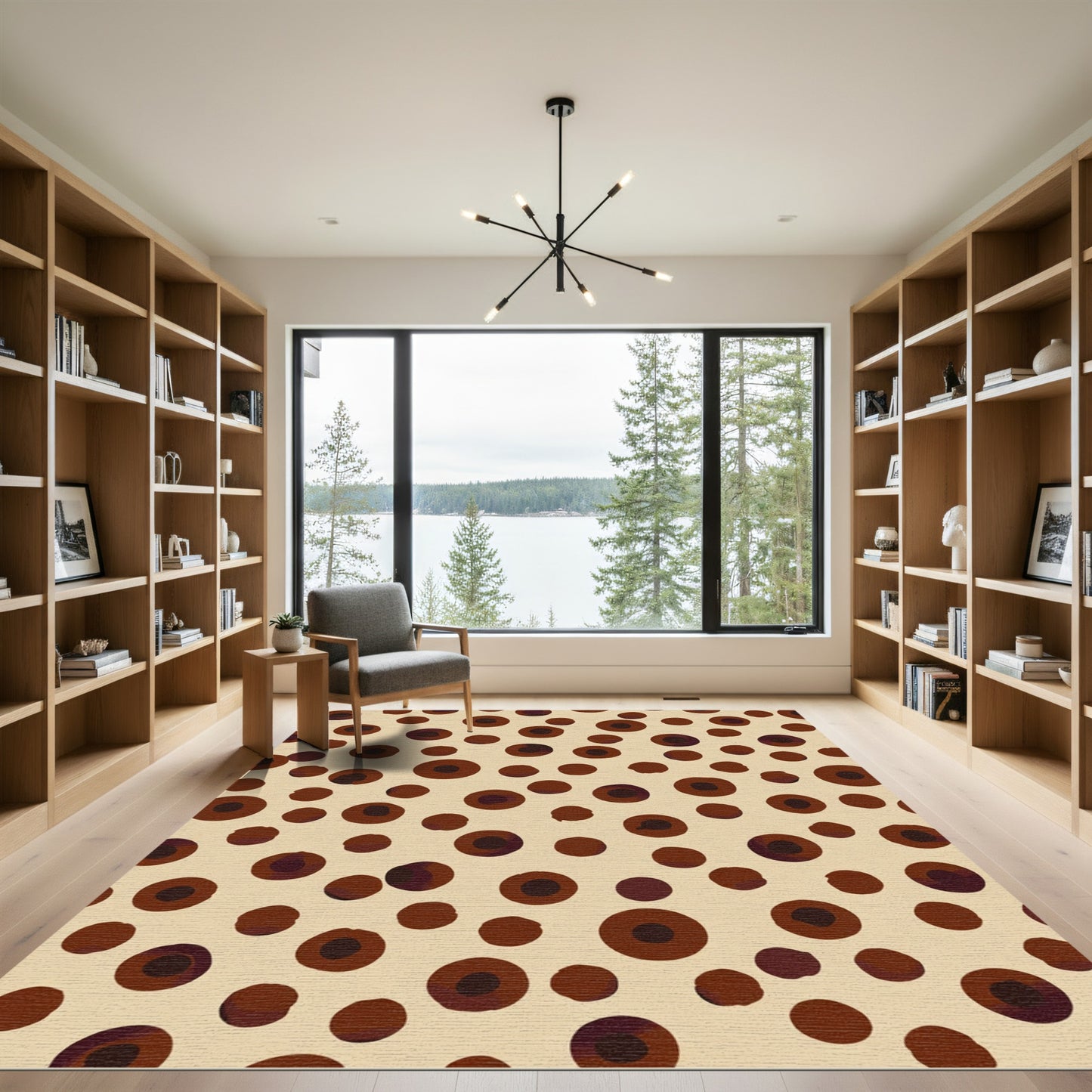 Creamy Earthy Polka Dot Scatter Rug