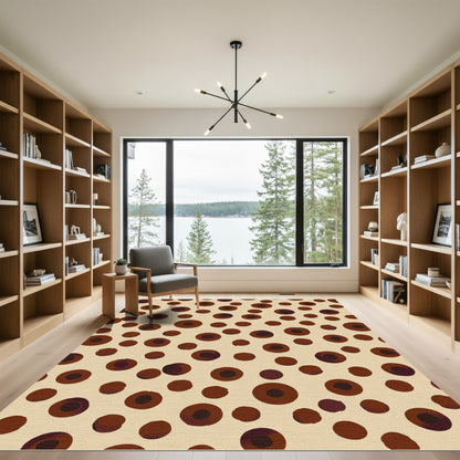 Creamy Earthy Polka Dot Scatter Rug