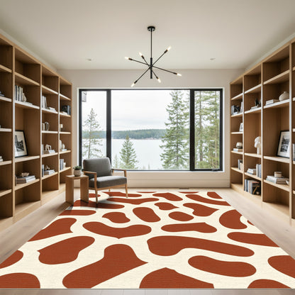 Brown And Cream Abstract Spots Rug