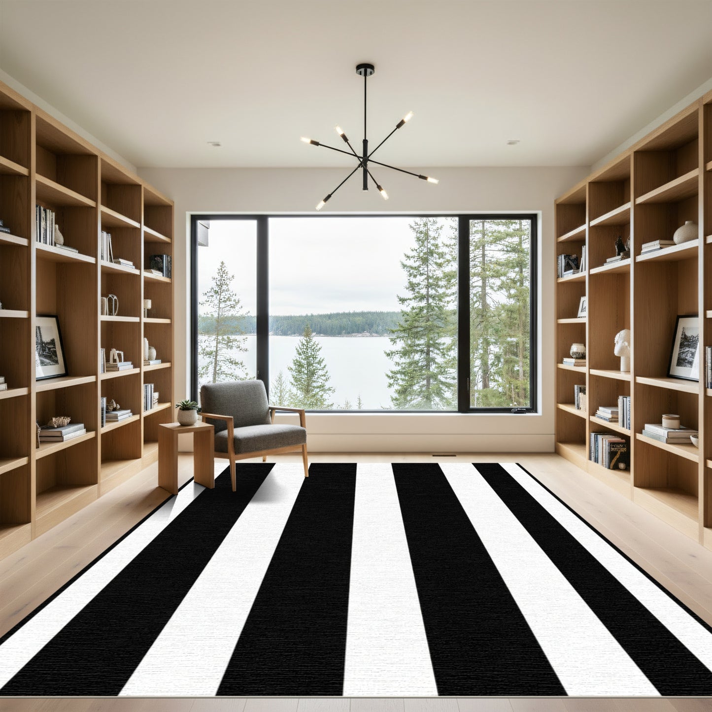Sharp Monochrome Vertical Alignment Rug