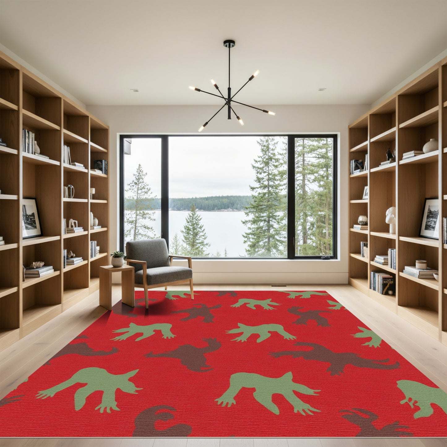Red Alien Creature Repeats Rug