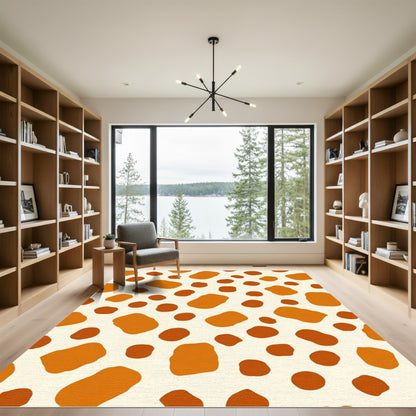 Orange Brown Scattered Spots Rug