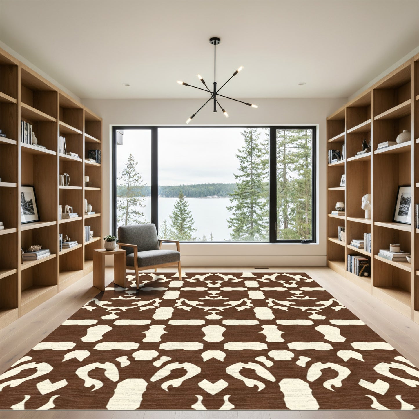 Brown Bone Organic Lattice Repeating Rug